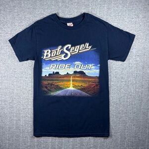 Bob Seger T Shirt Ride Out Tour 2014 2015 Dark Blue Men’s Size Small